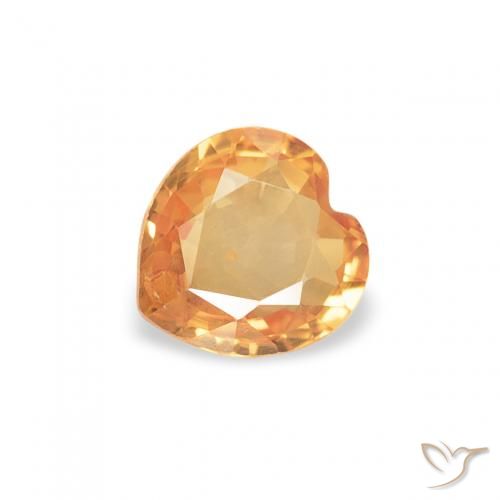 0.36ct Naturale Miele arancione Zaffiro, Cuore, VS