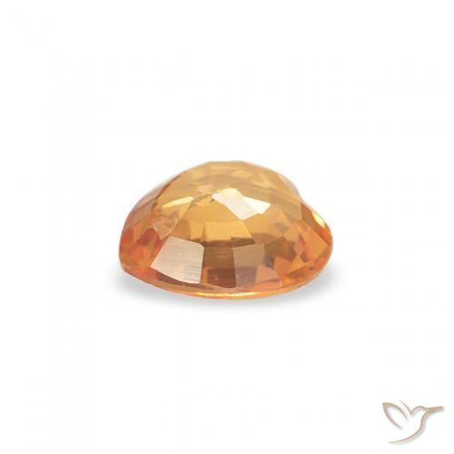 Zaffiro Miele arancione naturale da 0.36 ct, Cuore, VS
