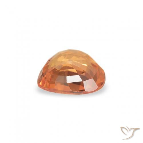 Zaffiro Arancione brillante naturale da 0.38 ct, Cuore, VS