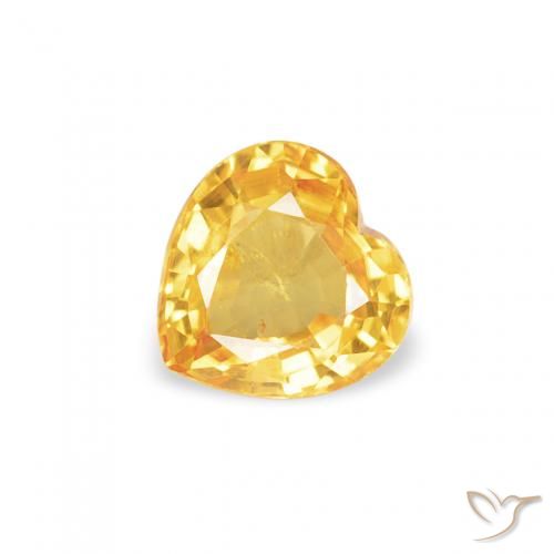 0.41ct Naturale Dorato Zaffiro, Cuore, VS, Photo A