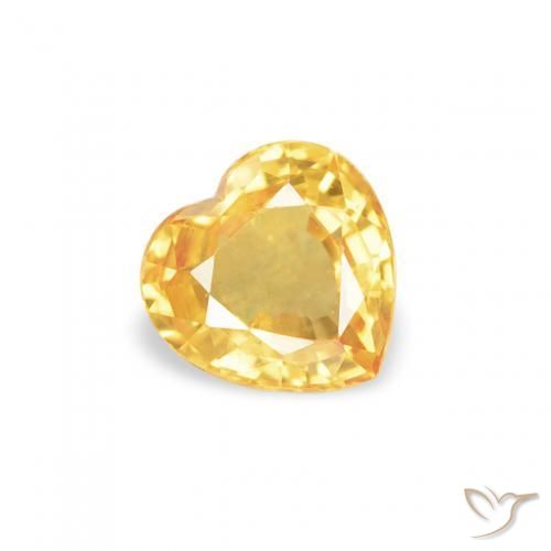 Zaffiro Dorato naturale da 0.41 ct, Cuore, VS