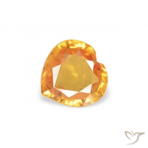 0.34ct Naturale Arancio Medio Zaffiro, Cuore, VS