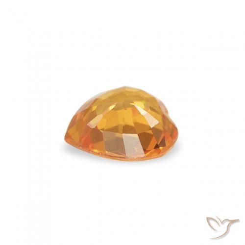 Zaffiro Arancio Medio naturale da 0.34 ct, Cuore, VS