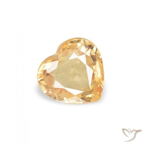 Zaffiro Dorato naturale da 0.37 ct, Cuore, VS