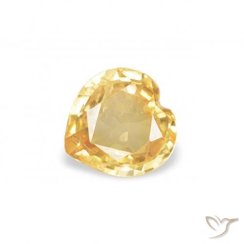 Zaffiro Oro brillante naturale da 0.35 ct, Cuore, VS