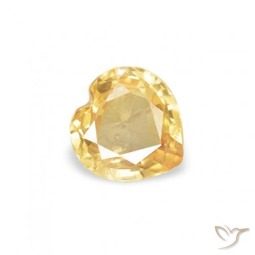 Zaffiro Oro brillante naturale da 0.35 ct, Cuore, VS