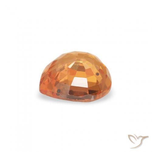 Zaffiro Arancione scuro naturale da 0.41 ct, Cuore, VS