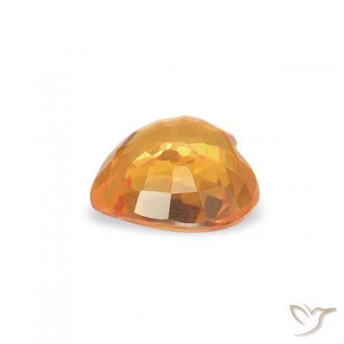 Zaffiro Arancio Medio naturale da 0.41 ct, Cuore, VS