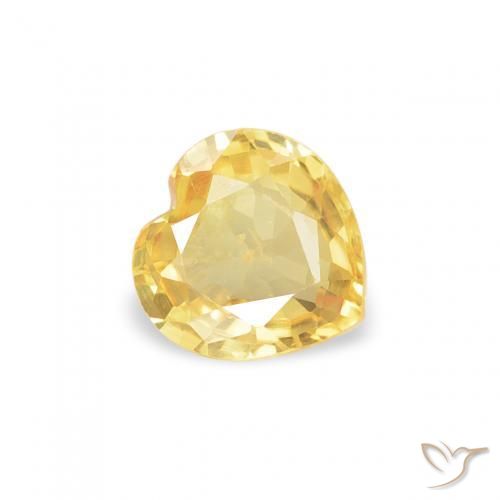 Zaffiro Dorato naturale da 0.40 ct, Cuore, VS