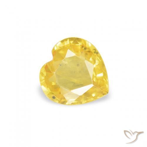 0.35ct Naturale Giallo miele Zaffiro, Cuore, VS