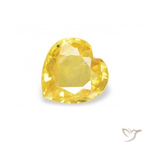 Zaffiro Giallo miele naturale da 0.35 ct, Cuore, VS