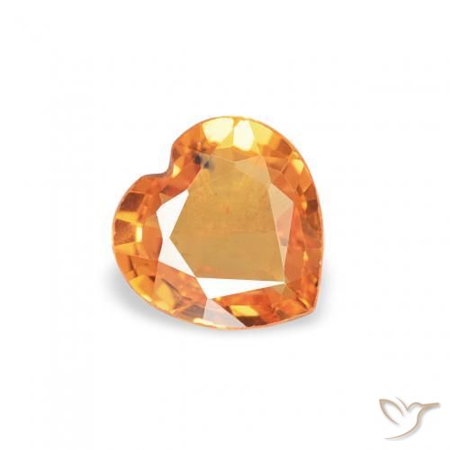 Zaffiro Albicocca Arancia naturale da 0.39 ct, Cuore, VS