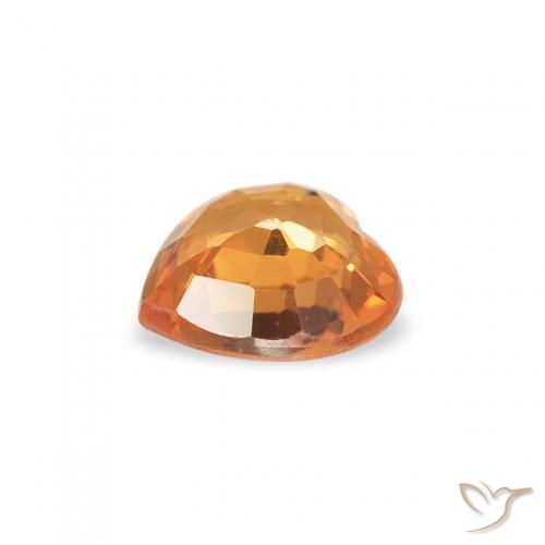 Zaffiro Albicocca Arancia naturale da 0.39 ct, Cuore, VS