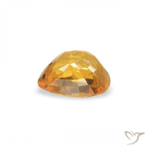 Zaffiro Arancio-Oro naturale da 0.36 ct, Cuore, VS