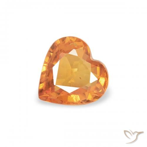 Zaffiro Albicocca Arancia naturale da 0.35 ct, Cuore, VS
