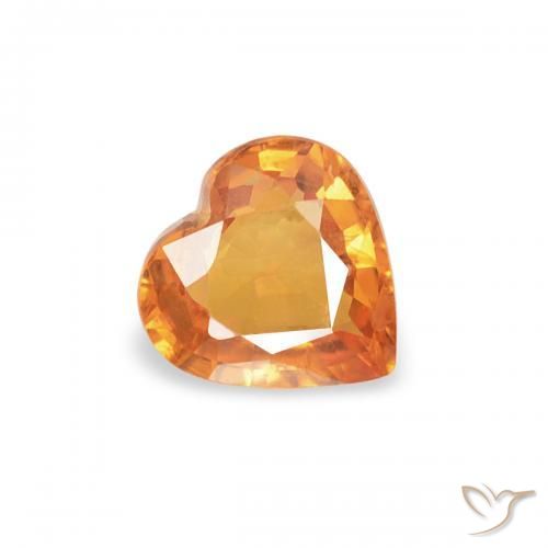 Zaffiro Albicocca Arancia naturale da 0.35 ct, Cuore, VS