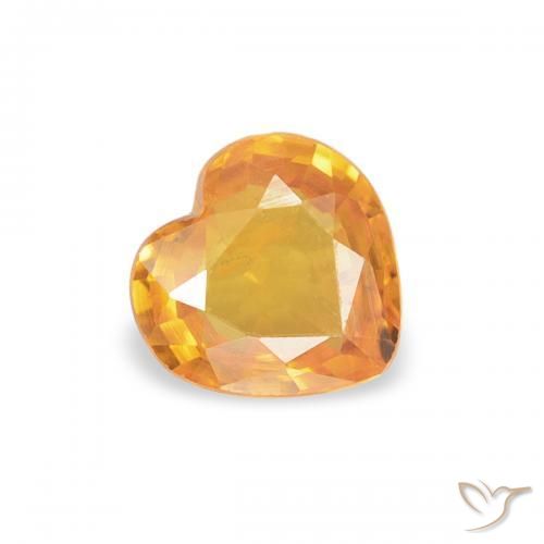 Zaffiro Albicocca Arancia naturale da 0.38 ct, Cuore, VS