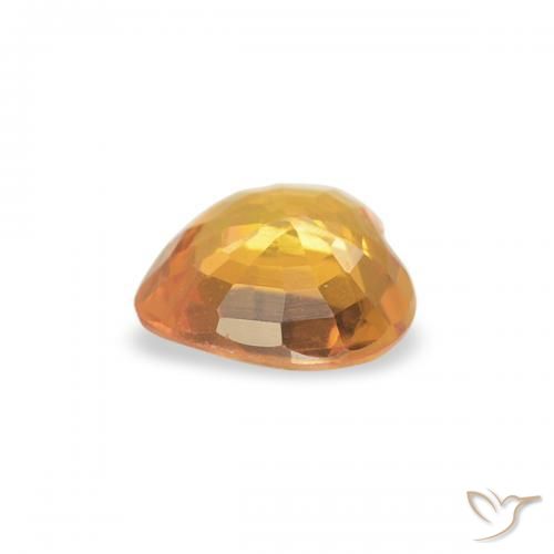Zaffiro Albicocca Arancia naturale da 0.38 ct, Cuore, VS