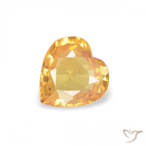 0.35ct Naturale Arancio Medio Zaffiro, Cuore, VS