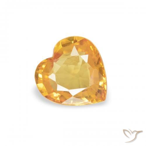 Zaffiro Arancio Medio naturale da 0.35 ct, Cuore, VS