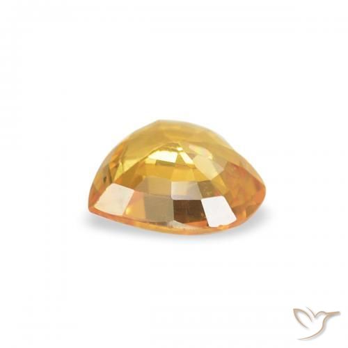 Zaffiro Arancio Medio naturale da 0.35 ct, Cuore, VS