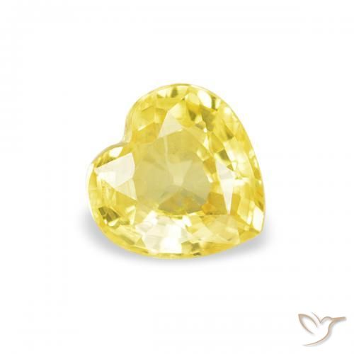 0.43ct Naturale Giallo Toscana Zaffiro, Cuore, VS