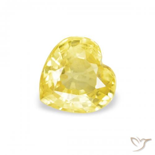 Zaffiro Giallo Toscana naturale da 0.43 ct, Cuore, VS