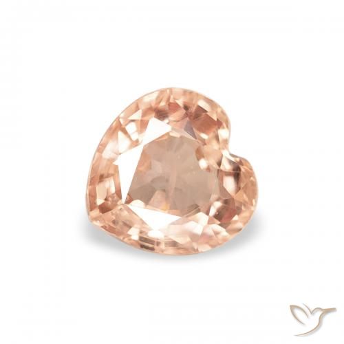Zaffiro sidro d'arancia naturale da 0.38 ct, Cuore, VS