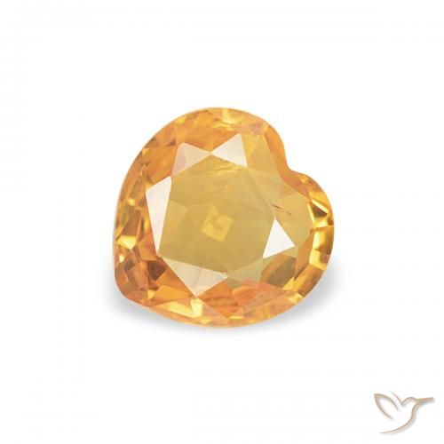 0.37ct Naturale Arancio Intenso Zaffiro, Cuore, VS