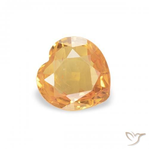 Zaffiro Arancio Intenso naturale da 0.37 ct, Cuore, VS
