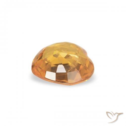Zaffiro Arancio Intenso naturale da 0.37 ct, Cuore, VS