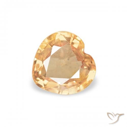 0.41ct Naturale Arancio Intenso Zaffiro, Cuore, VS