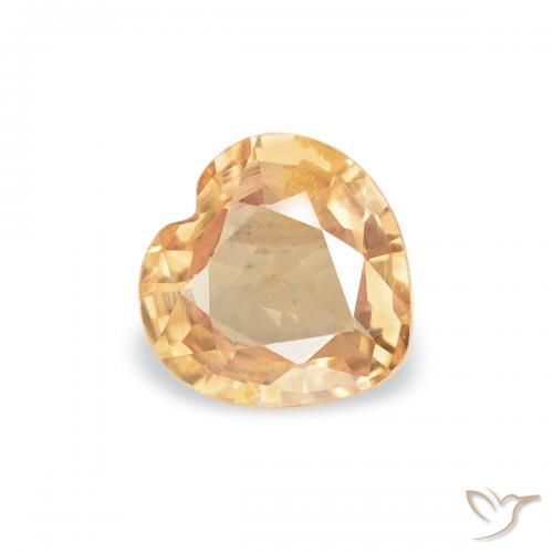 Zaffiro Arancio Intenso naturale da 0.41 ct, Cuore, VS