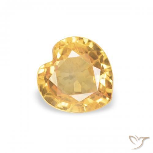 Zaffiro Oro brillante naturale da 0.41 ct, Cuore, VS