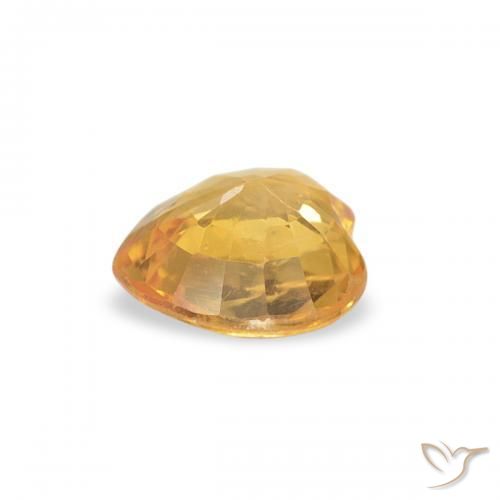 Zaffiro Oro brillante naturale da 0.41 ct, Cuore, VS