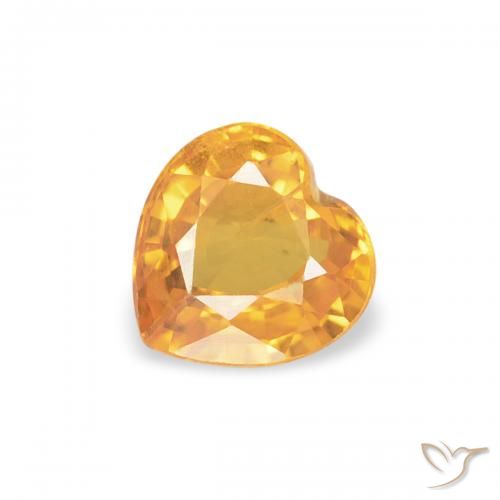0.43ct Naturale Medium Light-Orange Zaffiro, Cuore, VS