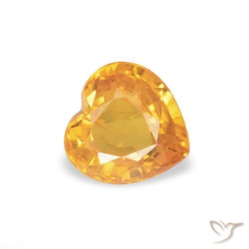 Zaffiro Medium Light-Orange naturale da 0.43 ct, Cuore, VS