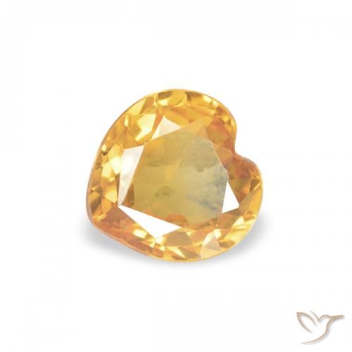 0.42ct Naturale Dorato scuro Zaffiro, Cuore, VS
