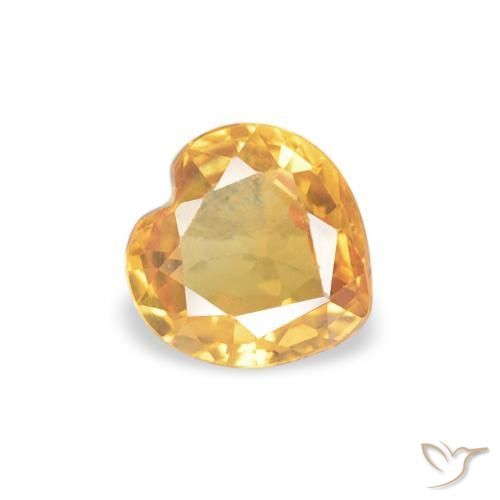 Zaffiro Dorato scuro naturale da 0.42 ct, Cuore, VS