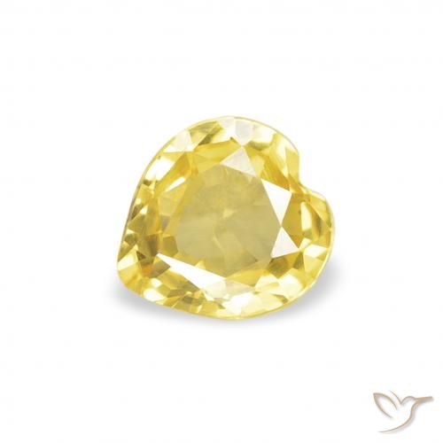 0.33ct Naturale Giallo medio Zaffiro, Cuore, VVS-VS