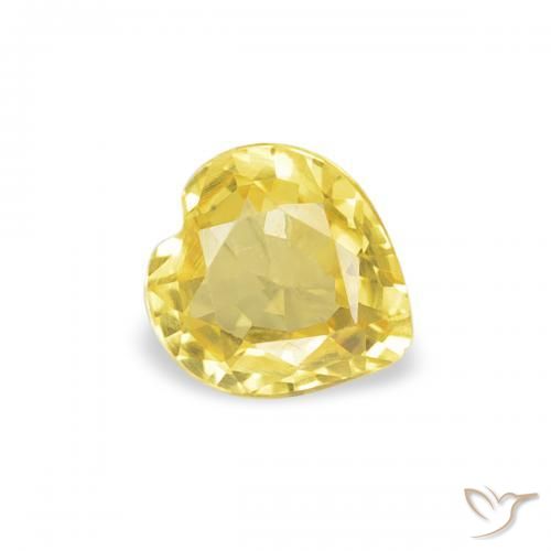 Zaffiro Giallo medio naturale da 0.33 ct, Cuore, VVS-VS