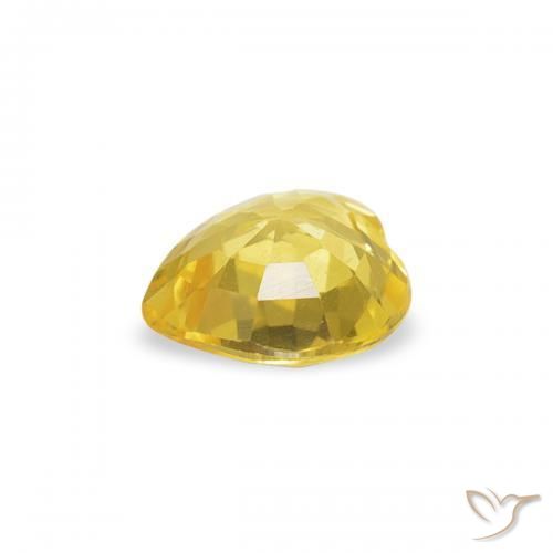 Zaffiro Giallo medio naturale da 0.33 ct, Cuore, VVS-VS