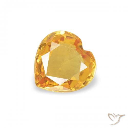 Zaffiro Arancio Dorato Profondo naturale da 0.37 ct, Cuore, VVS-VS