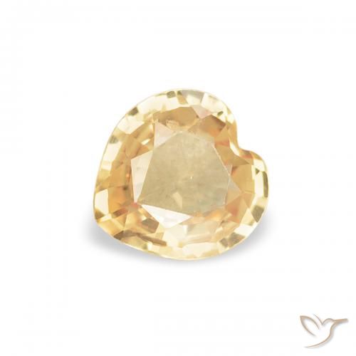 0.34ct Naturale Oro giallastro Zaffiro, Cuore, VVS-VS