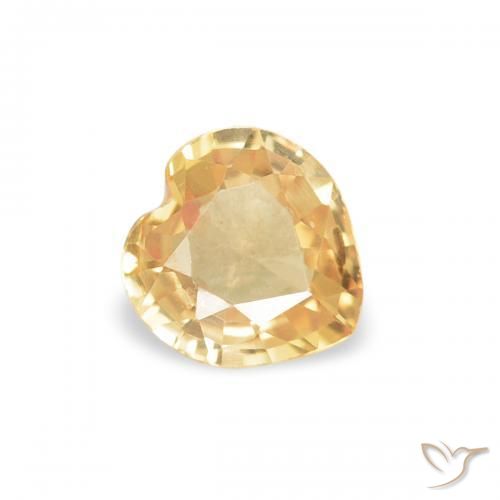 Zaffiro Oro giallastro naturale da 0.34 ct, Cuore, VVS-VS