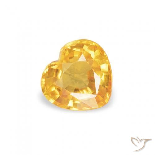 Zaffiro Dorato medio naturale da 0.41 ct, Cuore, VVS-VS