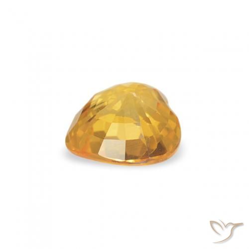 Zaffiro Dorato medio naturale da 0.41 ct, Cuore, VVS-VS
