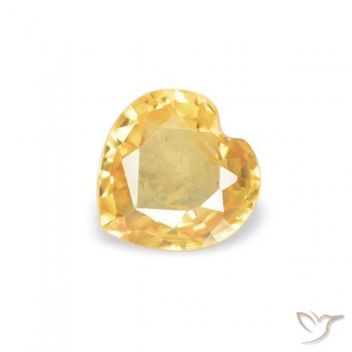 0.37ct Naturale Oro medio Zaffiro, Cuore, VVS-VS