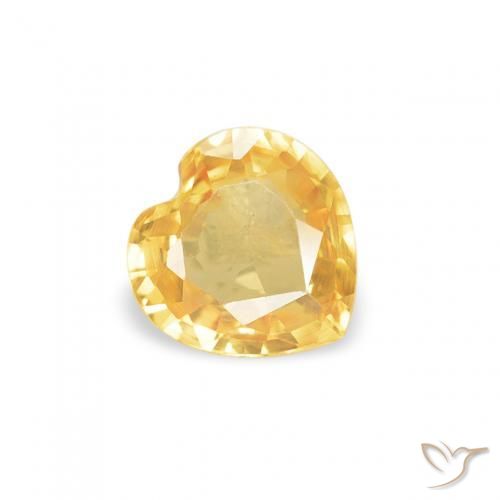 Zaffiro Oro medio naturale da 0.37 ct, Cuore, VVS-VS