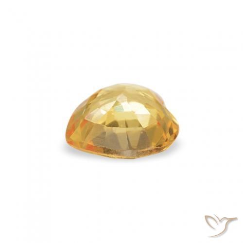 Zaffiro Oro medio naturale da 0.37 ct, Cuore, VVS-VS